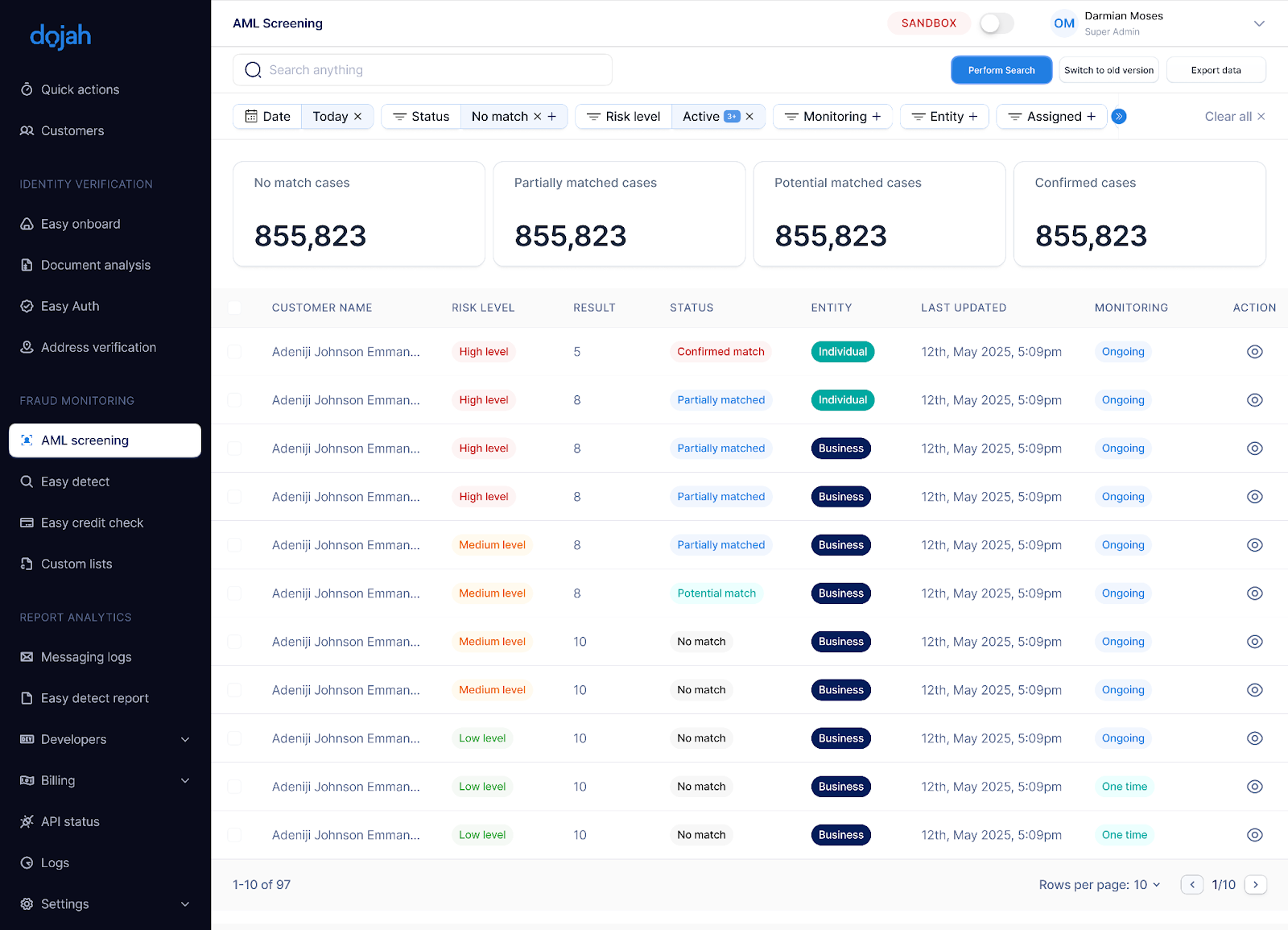Product update dojah, kyc in africa, identity verification, fraud prevention, kyc provider for your fintech