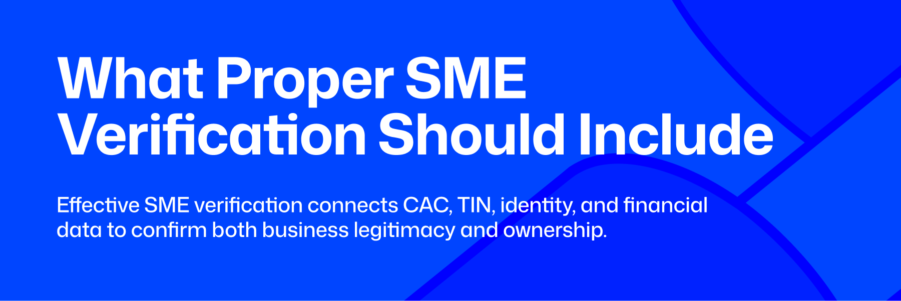 SME onboarding, SME verification, B2B idenitity verification in Nigeria