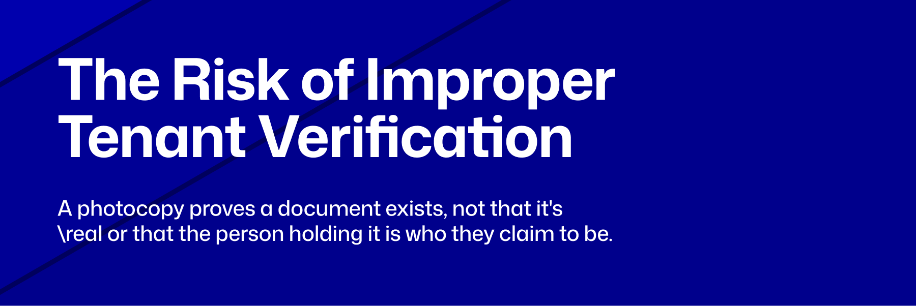 tenant verification, kyc for tenants
