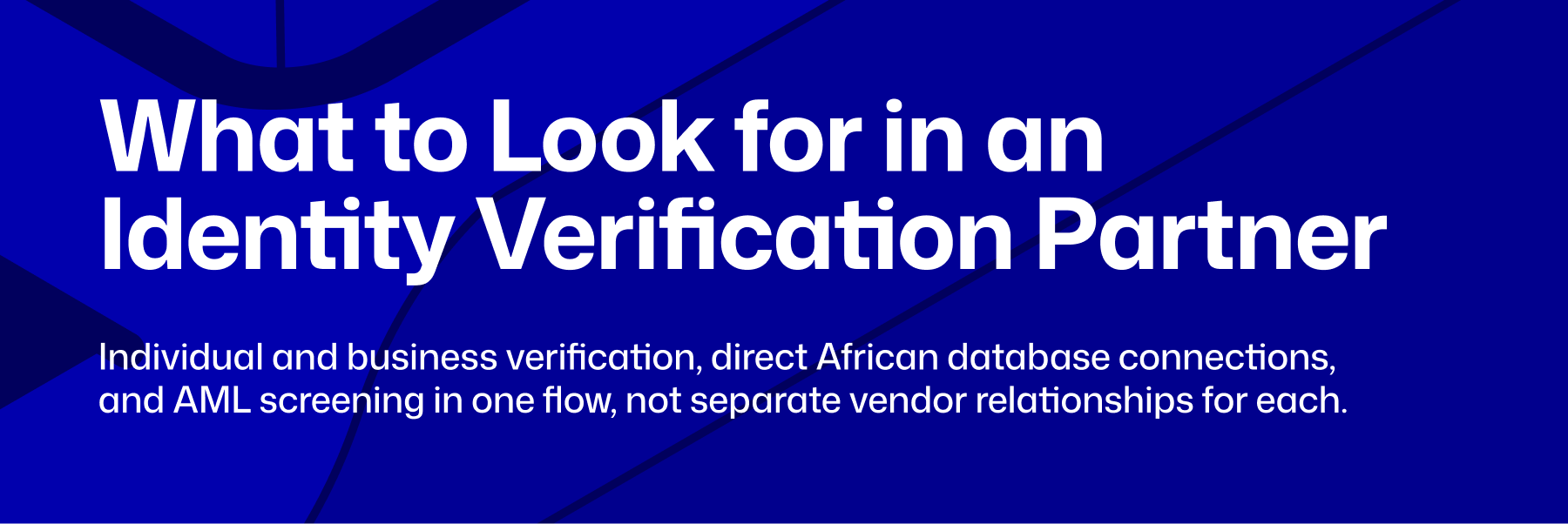 identity verification for payment providers